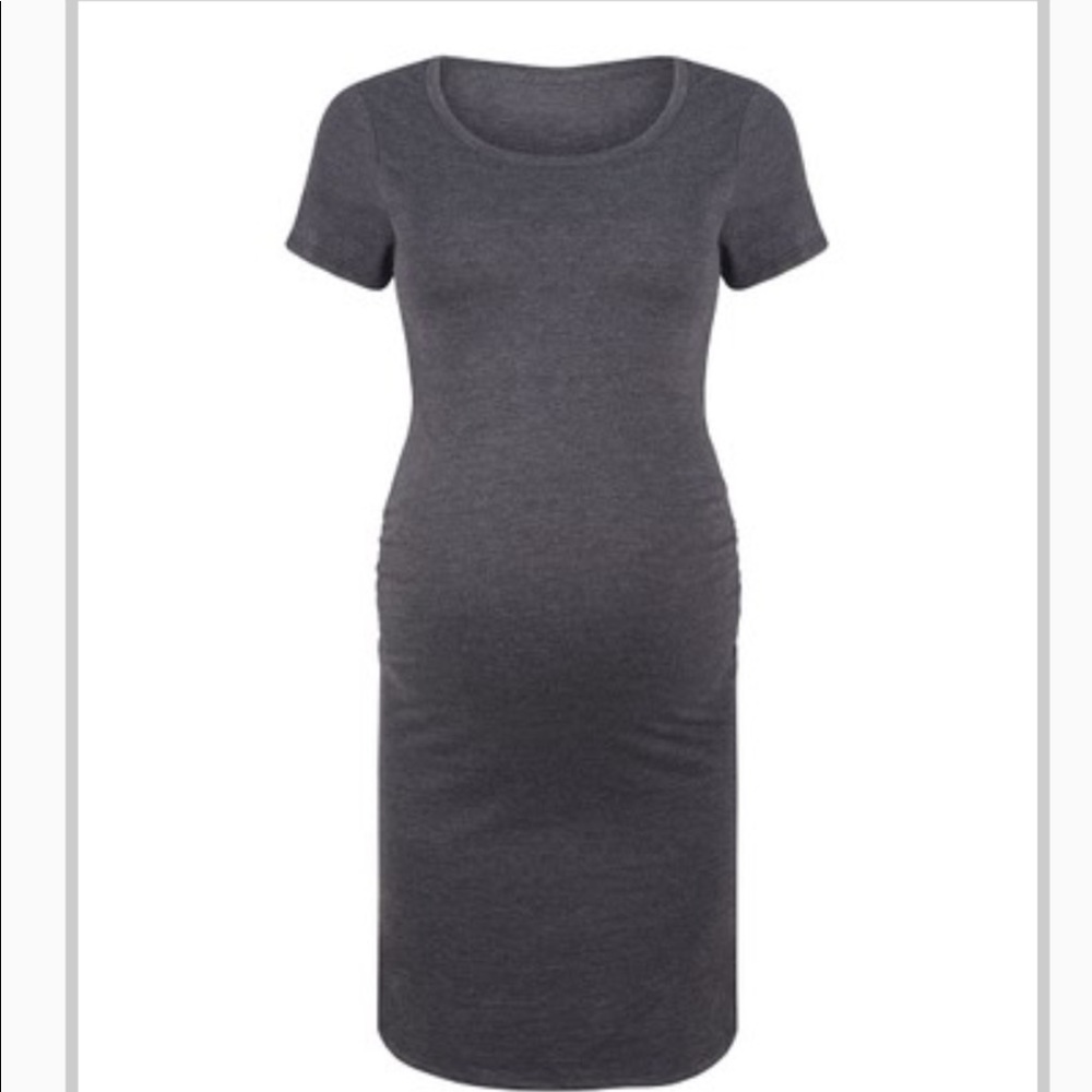 Gray Maternity T-shirt Dress